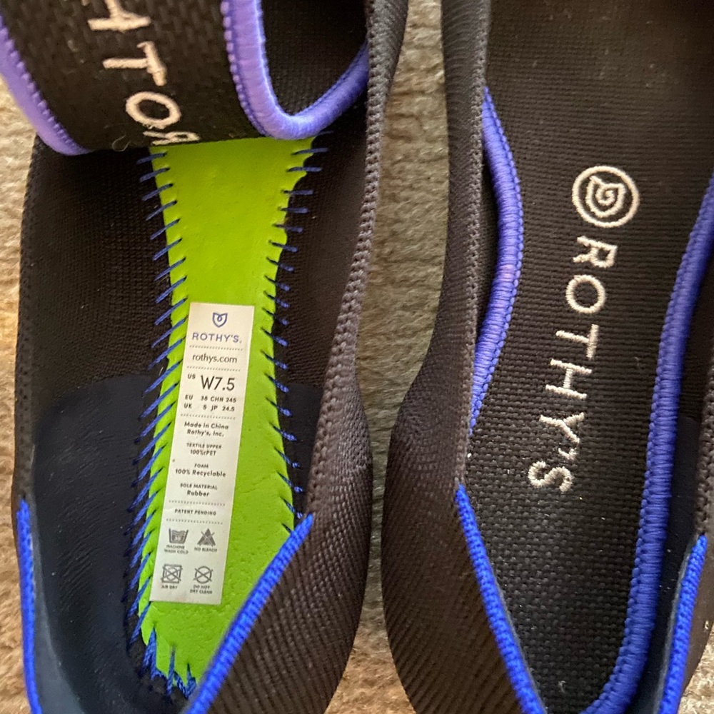Black Rothy’s flat size 7.5 - Picture 2 of 3